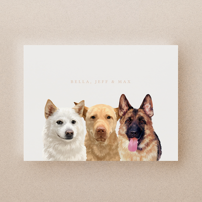 Custom Three-Pet Portraits (Poster Only)