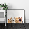 Custom Four-Pet Portraits (Framed)