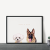 Custom Two-Pet Portraits (Framed)