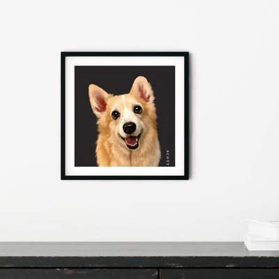 Custom One-Pet Portraits (Framed)