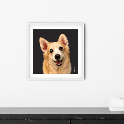 Custom One-Pet Portraits (Framed)