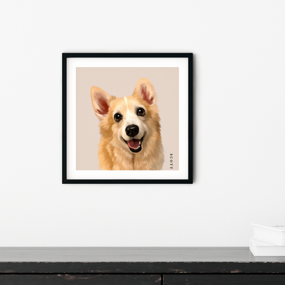 Custom One-Pet Portraits (Framed)