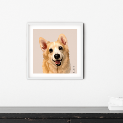 Custom One-Pet Portraits (Framed)