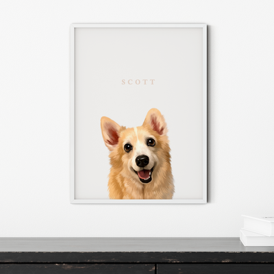 Custom One-Pet Portraits (Framed)